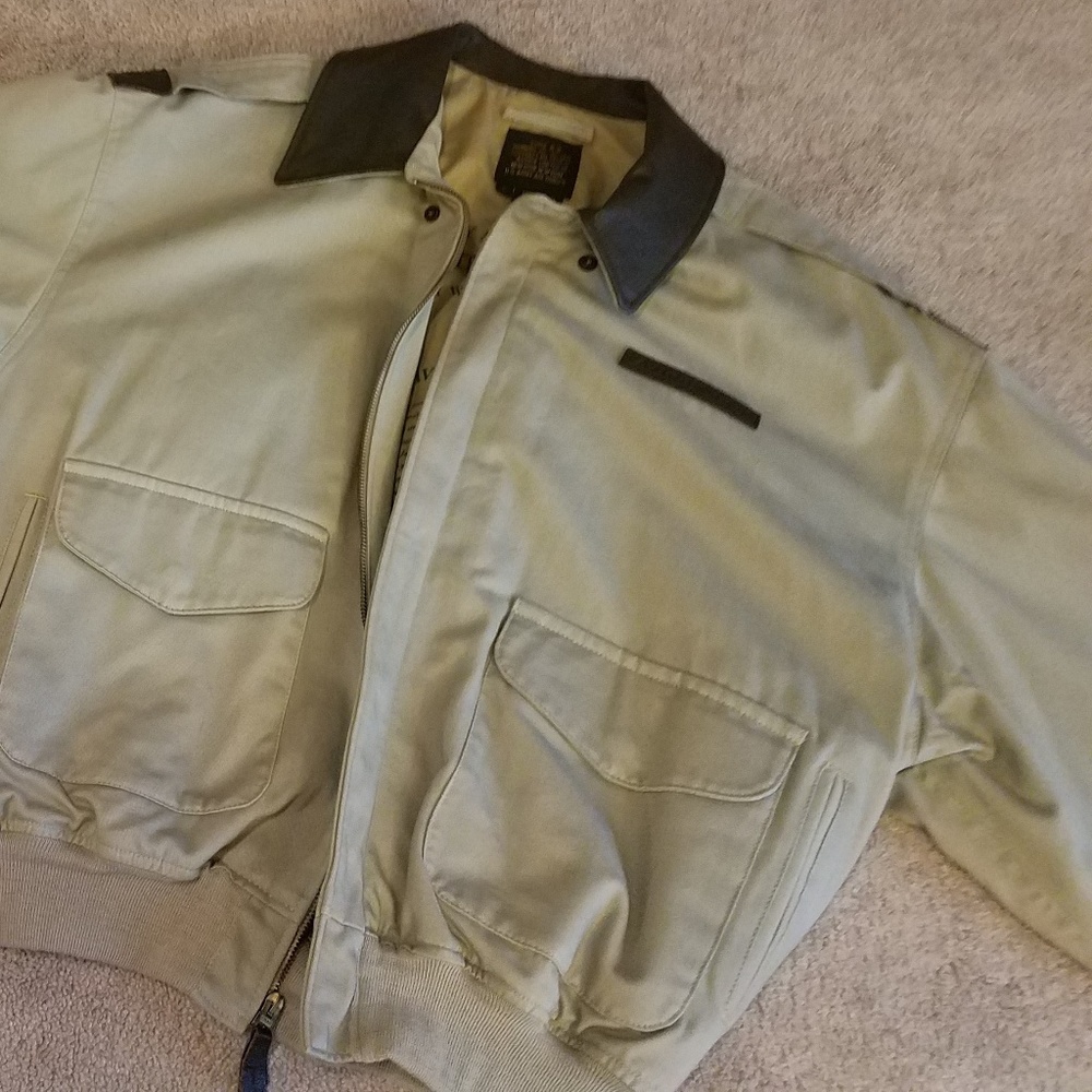Authentic Avirex A-2 Bomber Jacket Khaki Size L